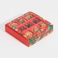 Коробка под 9 конфет с ячейками &laquo;Яркий Новый год&raquo; 14.5&times;14.5&times;3.5 см