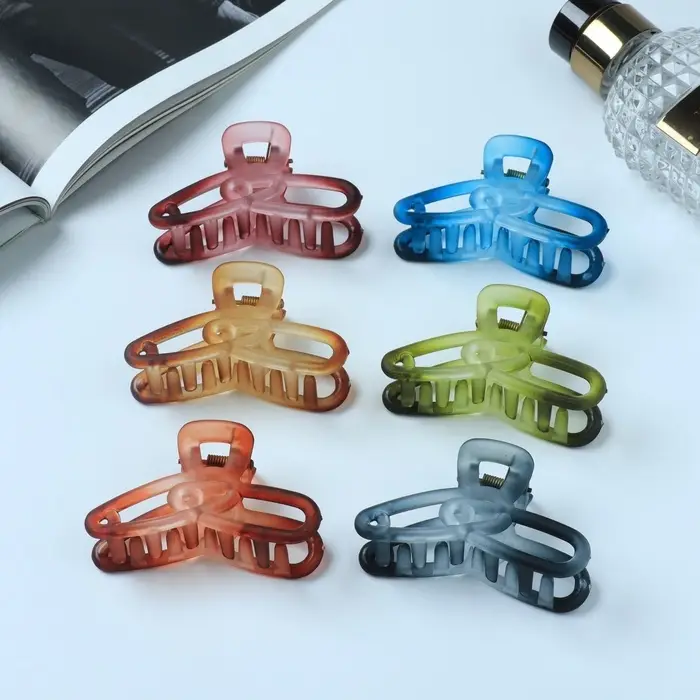 Крабик для волос «Кэнди», матовый скрепки, 7 см, МИКС