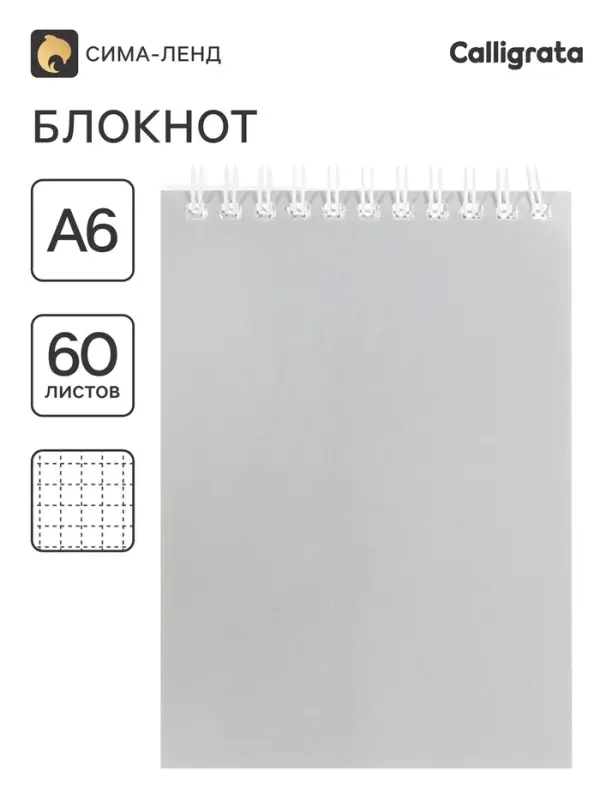 Блокнот BG &laquo;Для конференций&raquo;, А6, 60 листов, на гребне, обложка из мелованного картона, серый
