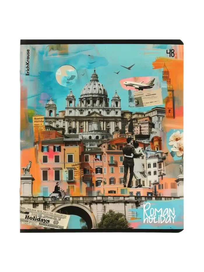 Тетрадь 48 листов в клетку, ErichKrause Roman Holiday, 60 г/м&sup2;, МИКС