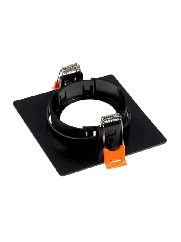 Светильник встраиваемый под лампу MR-16, поворотный, квадратный, пластиковый, чёрный