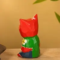 Сувенир интерьерный "Котики" 5х5х8 см, дерево, цв. красный