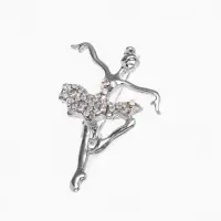 Брошь &laquo;Балерина&raquo;, аллонже, радужная в серебре