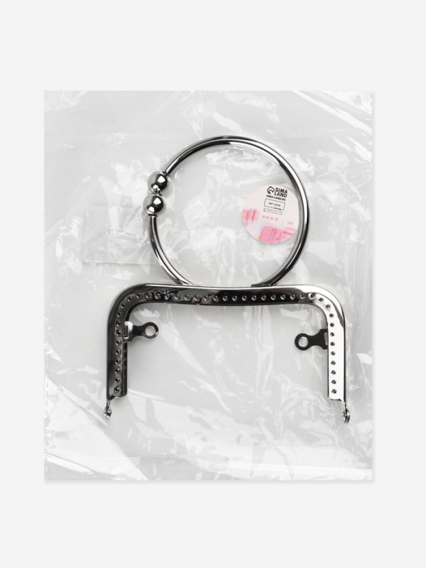 Фермуар пришивной, 12.5×7.5 см, с ручкой d=7.5×9 см, цвет серебристый Фермуар пришивной, 12.5×7.5 см, с ручкой d=7.5×9 см, цвет серебристый