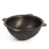 Казан, 8 л, плоское дно, алюминиевая крышка, чугун