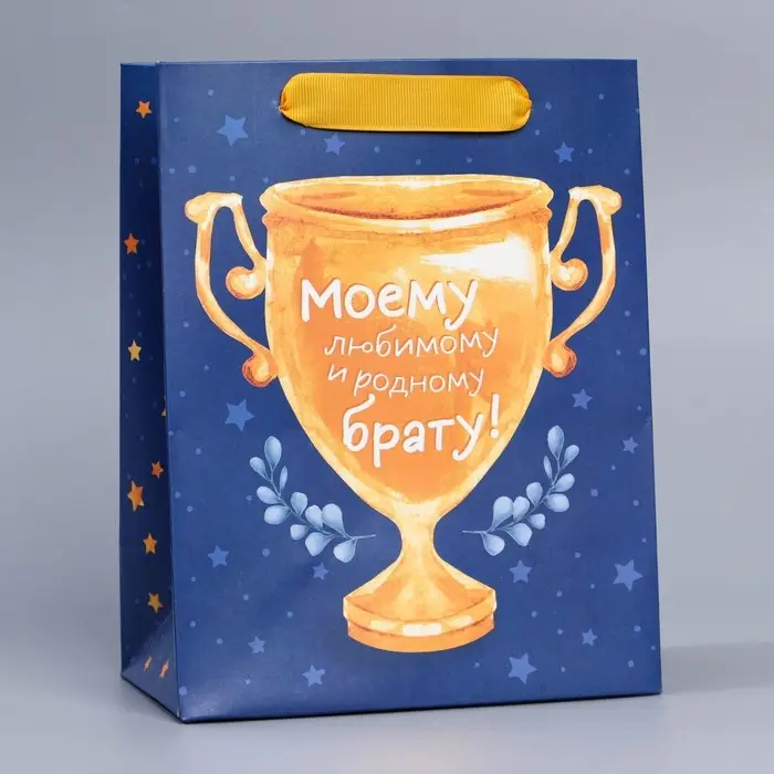 Пакет подарочный ламинированный, упаковка, «Брату», MS 18 х 23 х 10 см Пакет подарочный ламинированный, упаковка, «Брату», MS 18 х 23 х 10 см