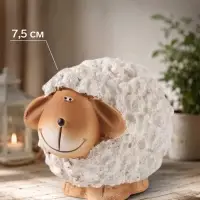 Фигурка декоративная &laquo;Кудрявая овечка&raquo;, полистоун, 10.7&times;6.5&times;7.5 см