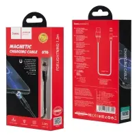 * Кабель U76 USB на Lightning 1M 2.4А магнитный HOCO черный