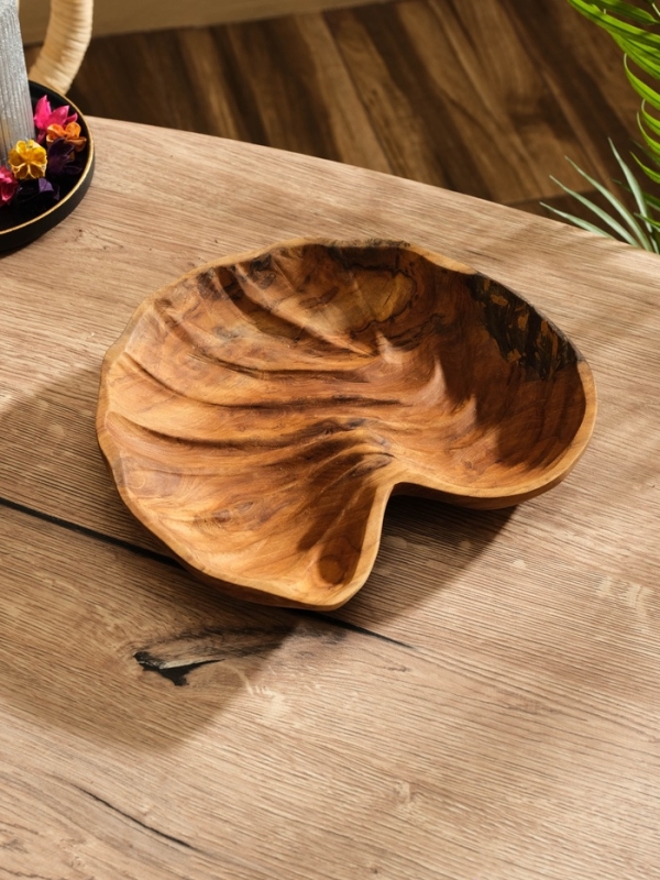 Тарелка Тарелка "Ракушка" дерево Джати, 25х22х5 см, цв. коричневый