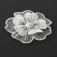 Аппликация для одежды &laquo;Цветок&raquo; текстильная, d=6 см, 10 шт., белая