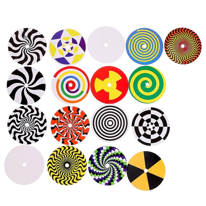 Набор для опытов «Оптические иллюзии», гипнотический волчок, 16 сменных узоров Набор для опытов «Оптические иллюзии», гипнотический волчок, 16 сменных узоров