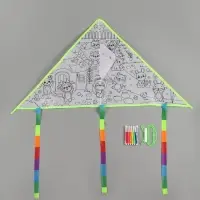 Воздушный змей - раскраска Funny toys &laquo;Зверятки&raquo;, 80 см, 6 фломастеров