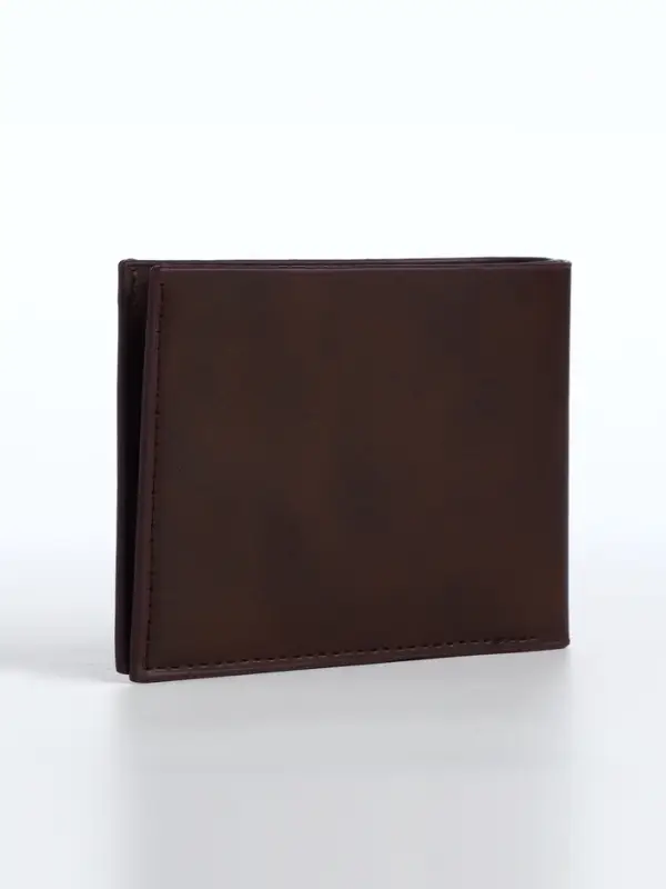 Портмоне мужское без застёжки, отдел для карт, монет, коричневое
