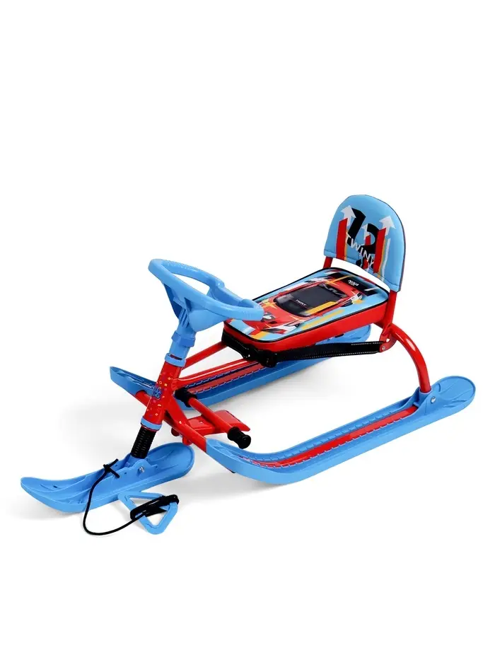 Снегокат «Twiny 1+» sportcar, со спинкой, голубой, красный, TW1+/SC Nika Kids