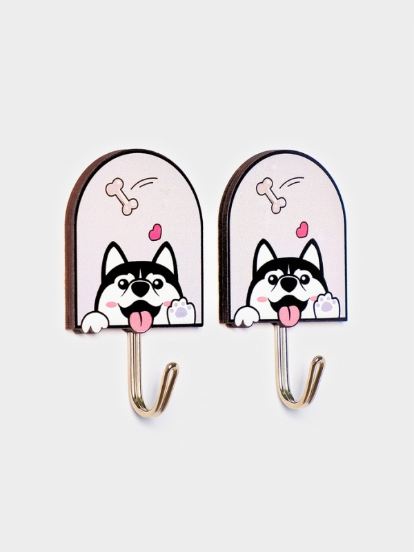 Набор самоклеящихся крючков Набор самоклеящихся крючков "Wooden animals ", 2 шт 7,7х2,2х4,6 см