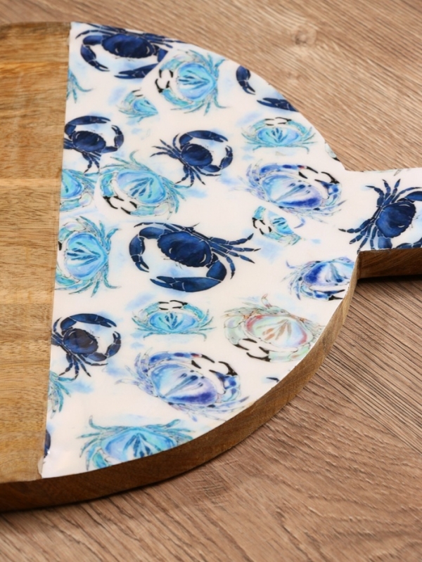 Доска разделочная круглая Доска разделочная круглая "Крабы" дерево манго 36х28 см