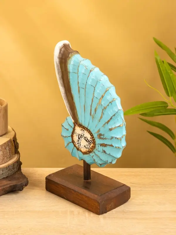 Набор сувенирный "Раковины" дерево (h - 35.30 и 25 см), цв. голубой