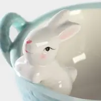 Конфетница Доляна &laquo;Зайка&raquo;, 19.5&times;16.5&times;12.5 см, доломит, голубая