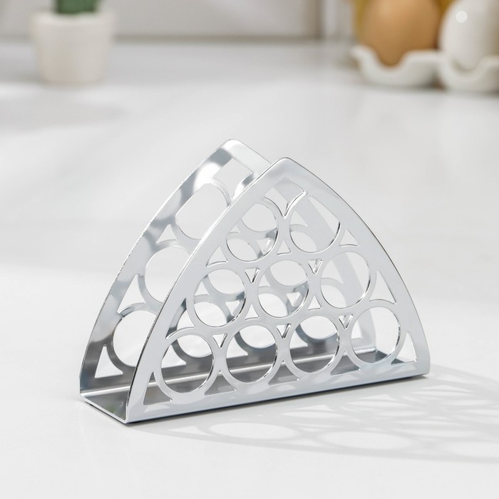 Салфетница Доляна «Лотос», 13×4×9 см, серебряная