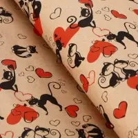 Бумага упаковочная крафт «Ля Мур», черный/красный, 0.72×10 м, 60±5% г