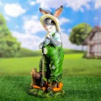Садовая фигура из полистоуна &laquo;Заяц - фермер&raquo;, 24&times;20&times;52.5 см