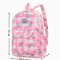 Рюкзак школьный на молнии, с карманами, с принтом, размер 28.5&times;12&times;41 см, розовый