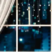 Гирлянда &laquo;Бахрома&raquo; 1.8&times;0.5 м с насадками &laquo;Шарики и ёжики&raquo;, IP20, прозрачная нить, 48 LED, свечение мульти (RG/RB), мигание, 220 В