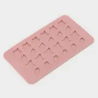 Форма для конфет и шоколада Доляна &laquo;Листики&raquo;, силикон, 21.2&times;11.5 см, 24 ячейки, розовая