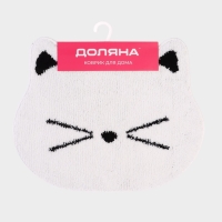 Коврик Доляна White Cat, 50.5×61 см, ворс 1.5 см, микрофибра, белый