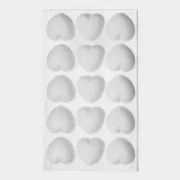 Форма для муссовых десертов и выпечки KONFINETTA &laquo;Сердца&raquo;, 29.8&times;17.3&times;2.5 см, 15 ячеек (5&times;4.6 см), силикон, белая