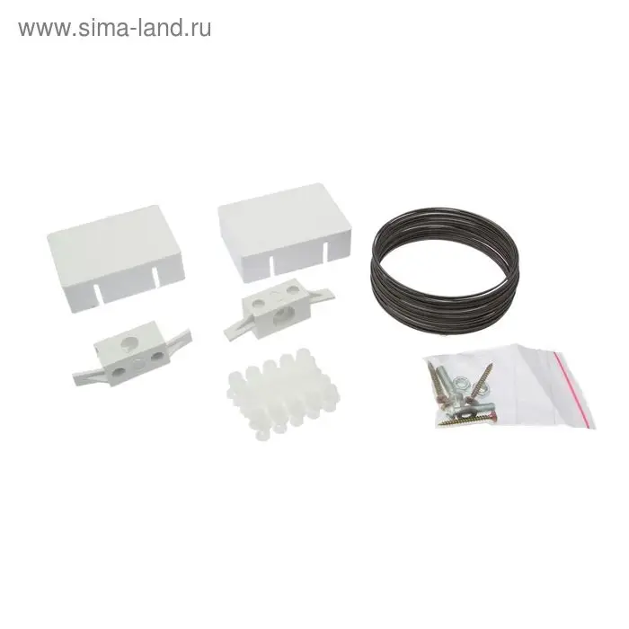 Карниз струнный, двухрядный, 10 м (ряд 5 м), пластиковый крючок