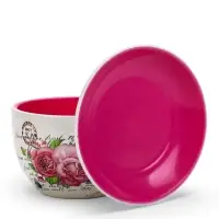 Горшок для цветов &laquo;Эмма&raquo;, 1.3 л, 19&times;15&times;10 см, керамический, с поддоном, белый, розовый, Greengo