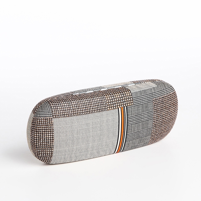 Футляр для очков на хлопушке, длина 16 см, цвет бежевый Футляр для очков на хлопушке, длина 16 см, цвет бежевый