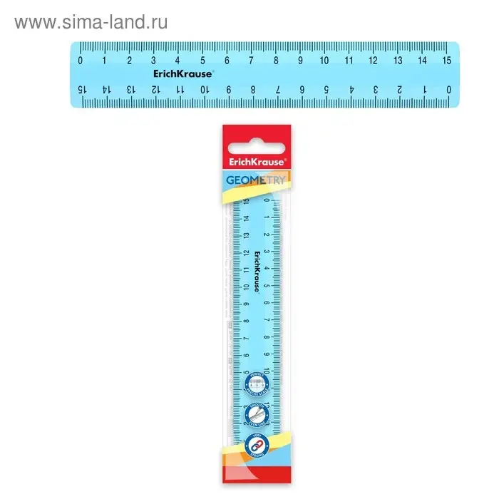 Линейка 15 см ErichKrause Линейка 15 см ErichKrause "Pastel", голубая, в флоупаке