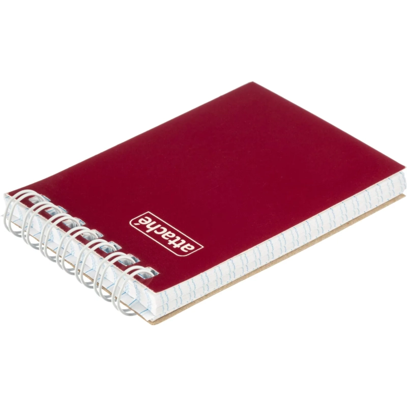 Блокнот на спирали А7 60л. ATTACHE, бордо, блок 60г, обложка 215г