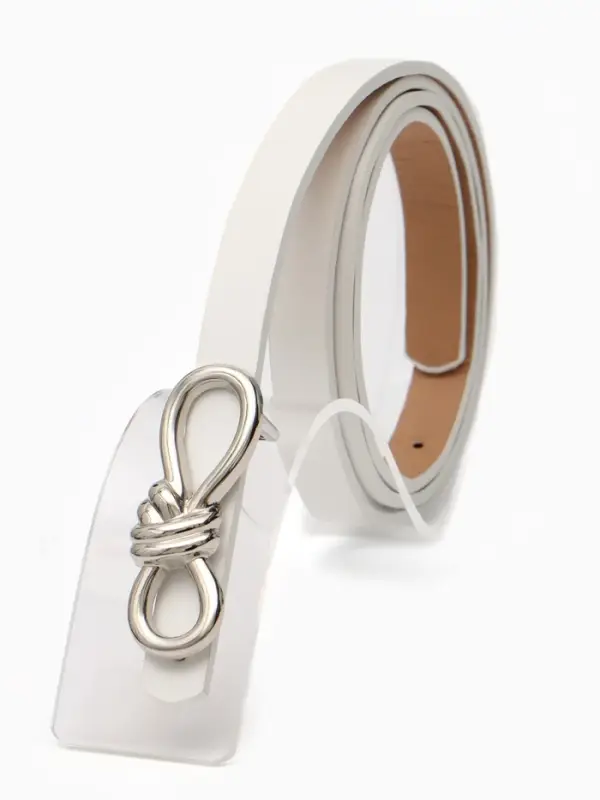Ремень женский &laquo;Бант&raquo;, серебристая пряжка, 1.5&times;110 см, гвоздик, белый