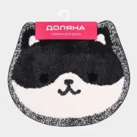 Коврик Доляна Kitty, 55&times;64 см, ворс 1 см, микрофибра, серо - белый