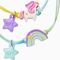 Браслеты детские парные "Выбражулька" неразлучники, радуга, единорог, звезды, разноцветный   1093717