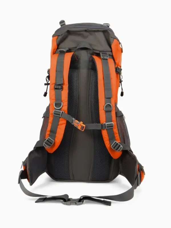 Рюкзак тур 65+5л, 30*20*53, отдел на шнурке, 5нар+2вн кармана, цвет оранжевый