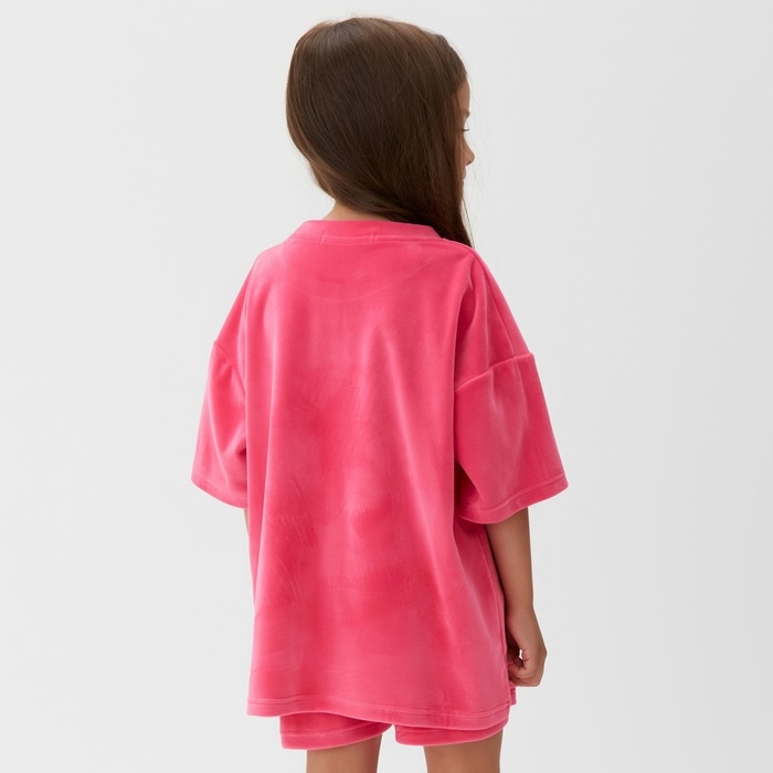 Костюм детский (футболка, шорты) KAFTAN Plushy р.36 (134-140), фуксия