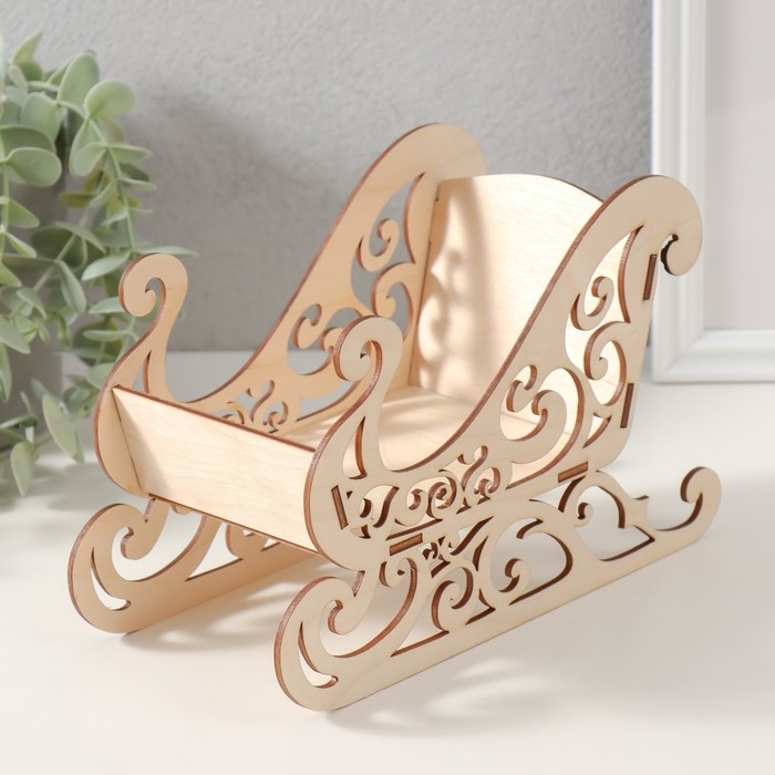 Шкатулка-сани   Шкатулка-сани  "С узором" 22х9,5х14 см (набор 5 деталей)