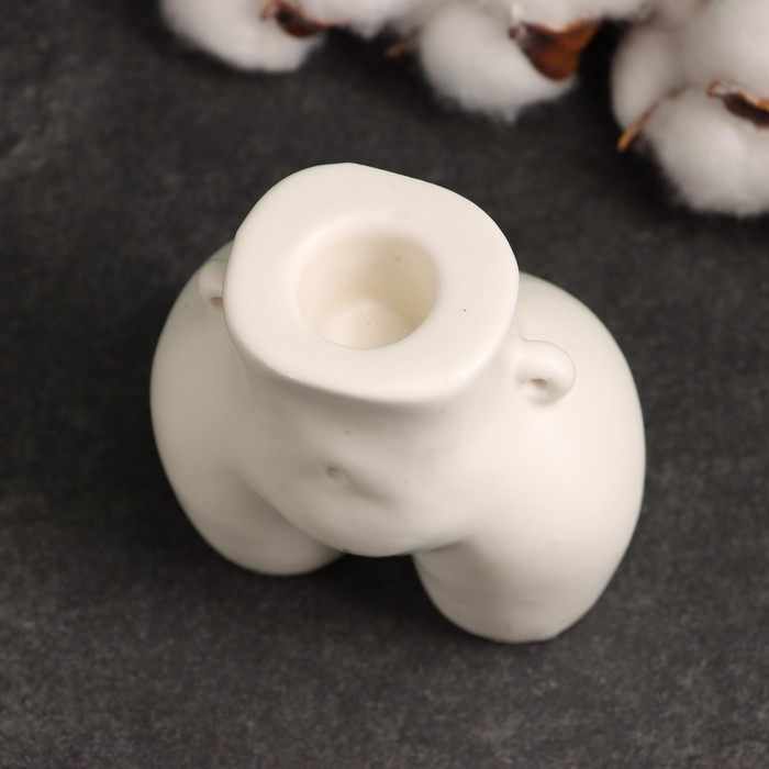 Подсвечник Подсвечник "Марта" белый глянец, 10х6х8см