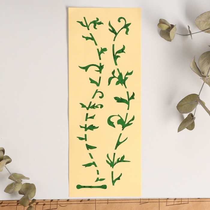 Наклейка на гриф гитары Music Life, цветы зеленые Наклейка на гриф гитары Music Life, цветы зеленые