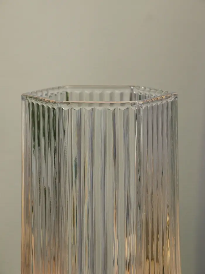 Ваза для цветов &laquo;Эдисон&raquo;, линии, 28&times;13.5 см, стекло, прозрачная