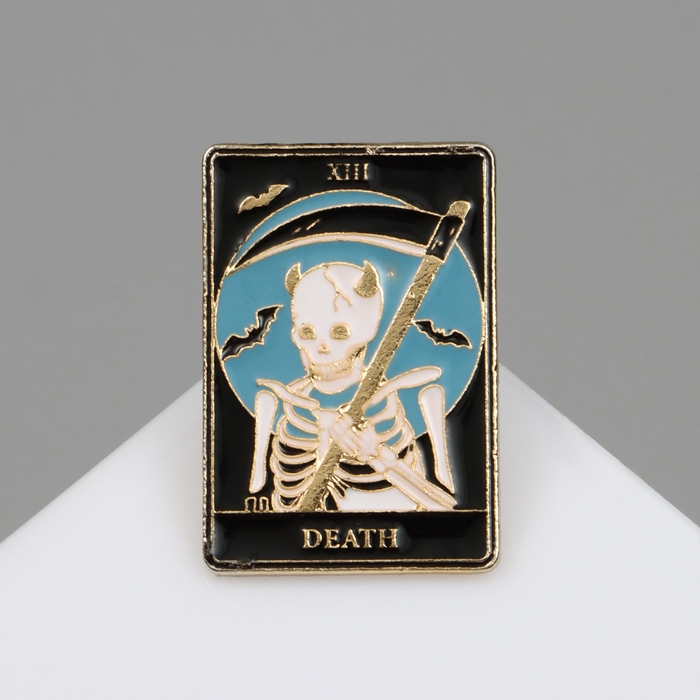Значок «Таро» смерть, цветной в золоте Значок «Таро» смерть, цветной в золоте