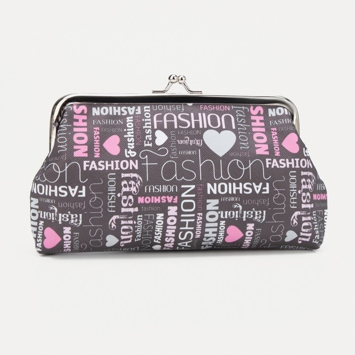 Косметичка на фермуаре, цвет серый