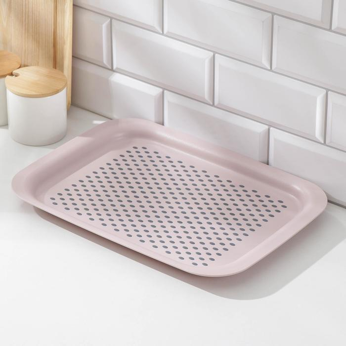 Поднос с антискользящим покрытием, 36,5×27 см, цвет МИКС Поднос с антискользящим покрытием, 36,5×27 см, цвет МИКС