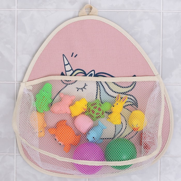 Сетка для хранения игрушек в ванной с петелькой «Единорог» Сетка для хранения игрушек в ванной с петелькой «Единорог»