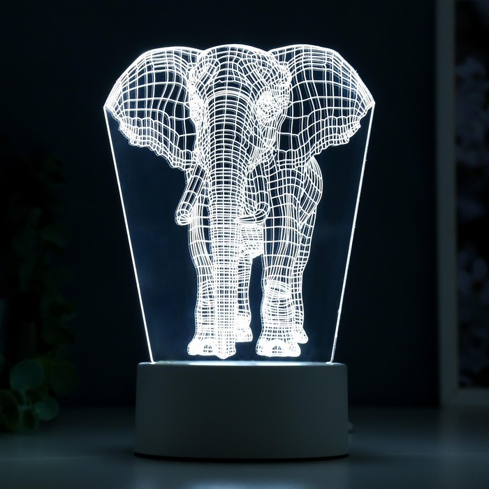 Светильник "Слон" LED белый от сети 9,5х12,5х19см RISALUX