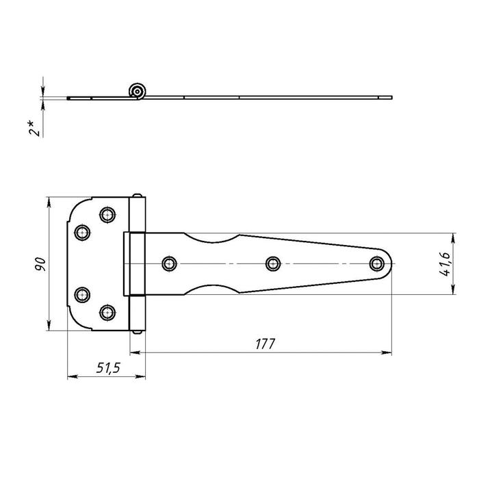 Петля-стрела ПС-160, без покрытия Петля-стрела ПС-160, без покрытия